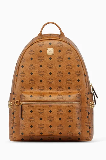 Medium Stark Side Studs Backpack in Visetos