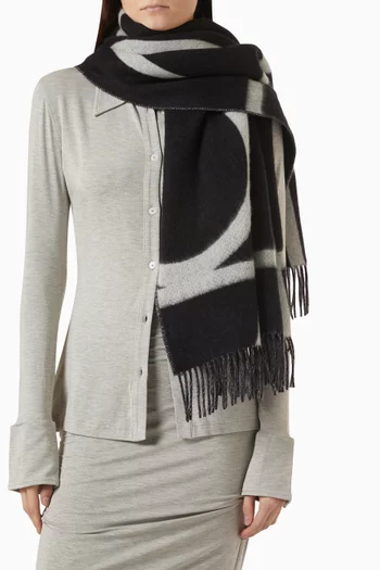 Monogram Brushed Scarf in Wool