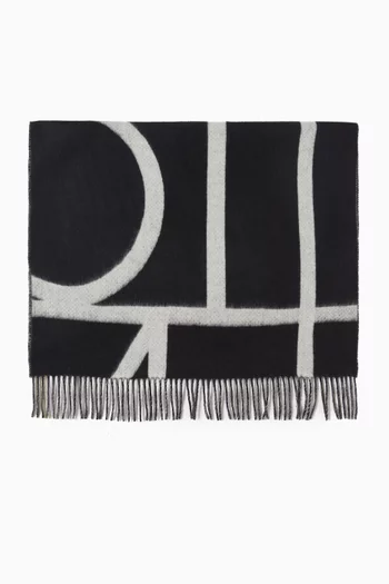 Monogram Brushed Scarf in Wool