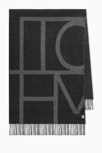 Monogram Brushed Scarf in Wool