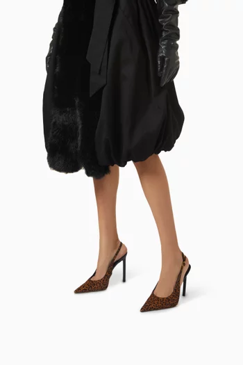Tegan 105 Leopard-print Slingback Pumps in Pony-hair