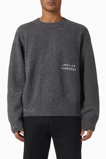 Wiser Knit Crewneck Sweater in Wool-blend