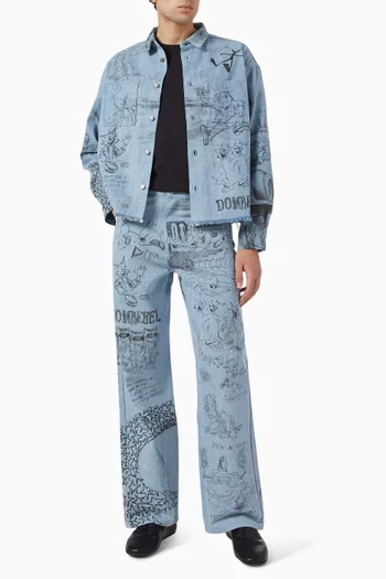 Sketchy Bootcut Jeans in Denim