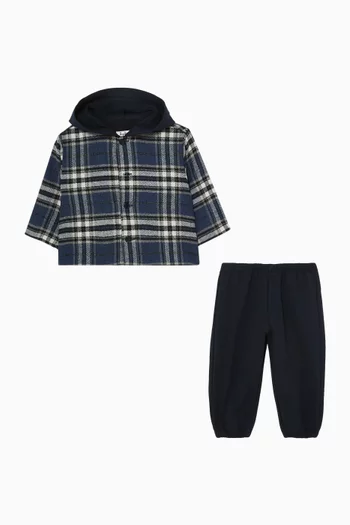 Check Jacket & Pants Set in Cotton-blend