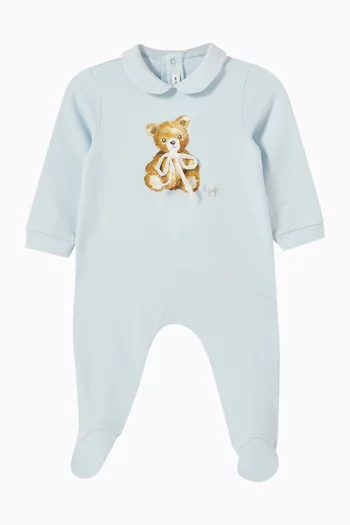 Teddy-print Sleepsuit