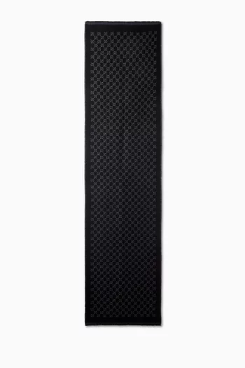GG Scarf in Jacquard Silk & Wool