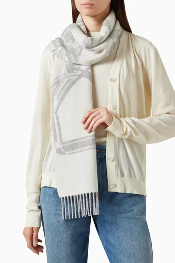 Horsebit Scarf in Jacquard Silk