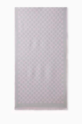 GG Scarf in Jacquard Silk & Wool