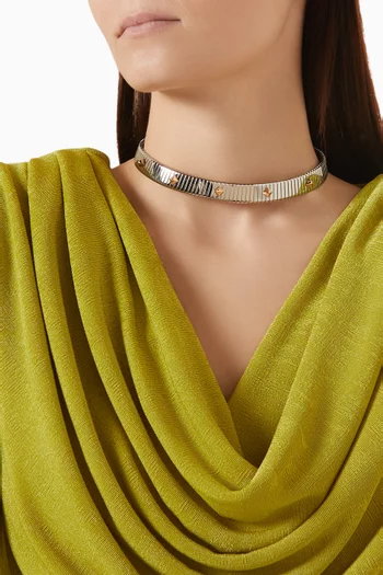 Tubogas Necklace in 18kt Yellow Gold & Steel