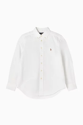 Logo Button-down Shirt in Cotton