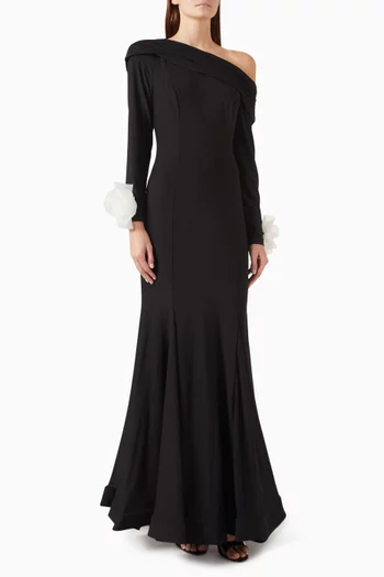 One-shoulder Mermaid Gown in Jersey