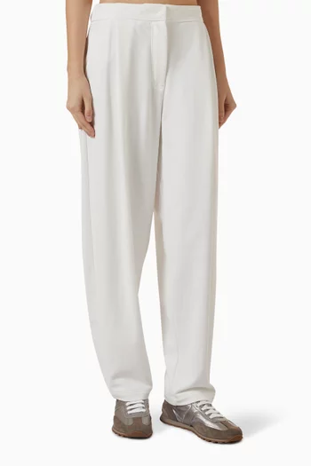 Pleated Track Pants in French Terry