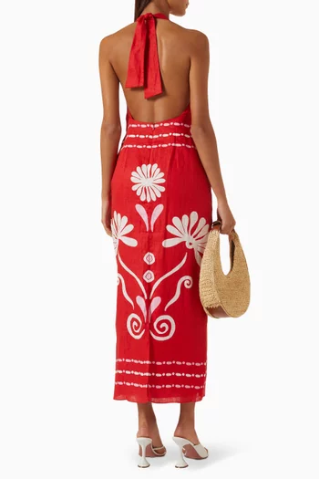 Orly Open-back Dress in Linen