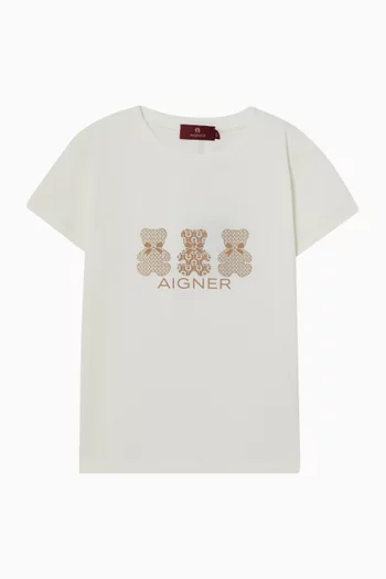 Three Teddy Bear Logo T-shirt