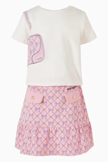 Side Crossbody Bag-print T-shirt in Cotton