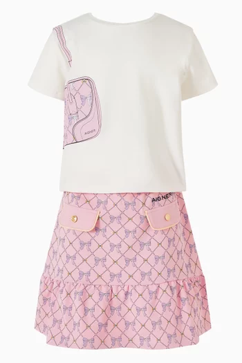 Bow-Print Skirt