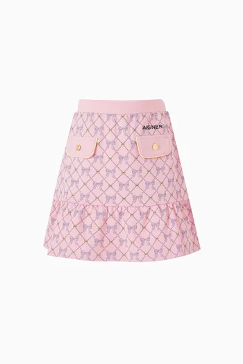 Bow-Print Skirt