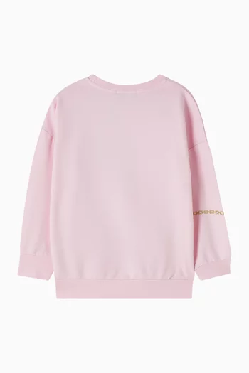 Gold-charm Chain Graphic Sweatshirt