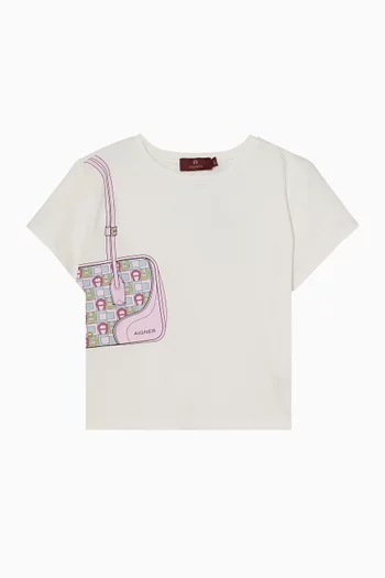 Side Crossbody Bag-print T-shirt in Cotton
