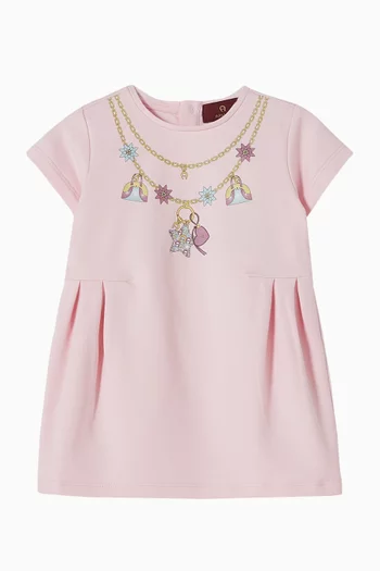 Charm Necklace Printed Dress