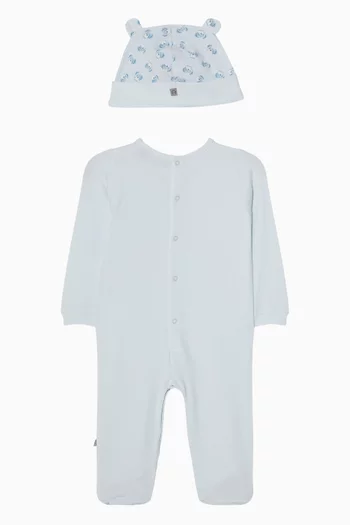 Teddy Graphic-Print Pyjama & Beanie Set