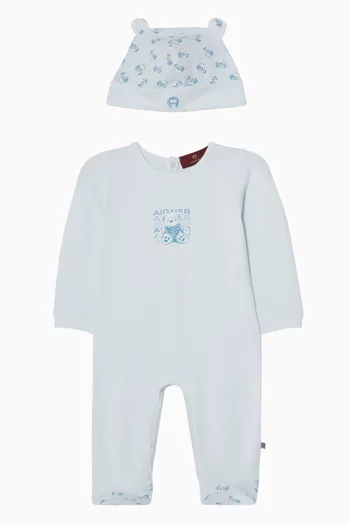 Teddy Graphic-Print Pyjama & Beanie Set