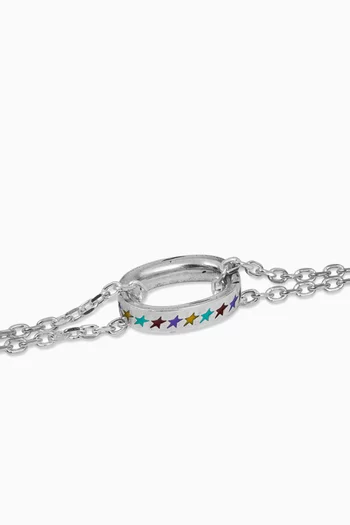 Enameled Link Bracelet in Sterling Silver