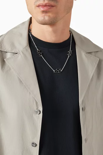 Enamel Icon Necklace in Silver