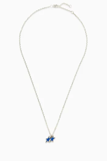 Tilted Enameled Necklace in Sterling Silver