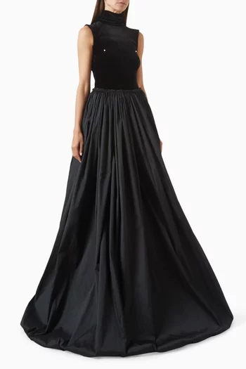 Bodysuit & Skirt Set in Velvet-taffeta