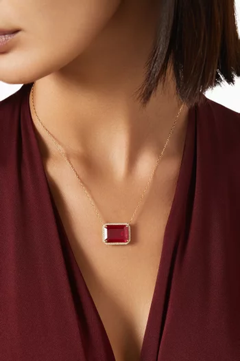 Ruby & Diamond Pendant Necklace in 18kt Gold