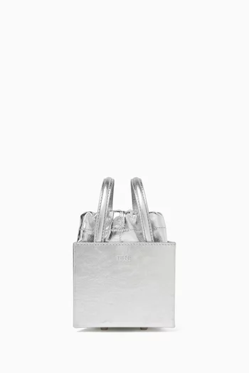 Small Triangle Bucket Bag in Leather