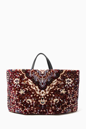 Small East West Tote Bag in Leather