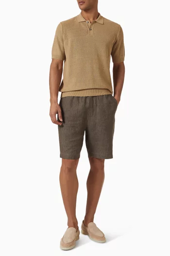 Honeycomb Polo Shirt in Cotton & Silk