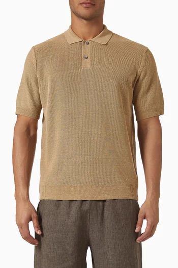 Honeycomb Polo Shirt in Cotton & Silk