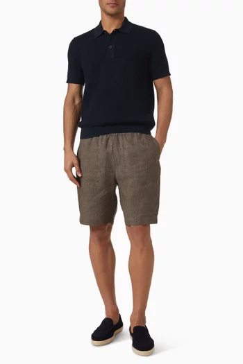 Contrast Rib Polo Shirt in Cotton