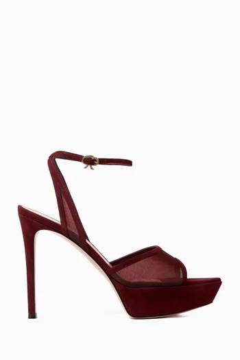 Platform 85 Sandals in Mesh & Suede