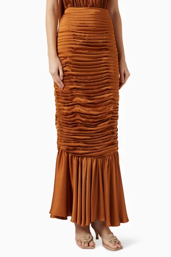 Desert De Sahara Maxi Skirt in Satin