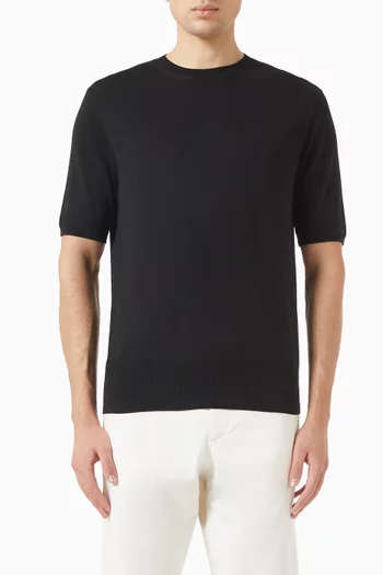 Crewneck T-shirt in Silk-knit