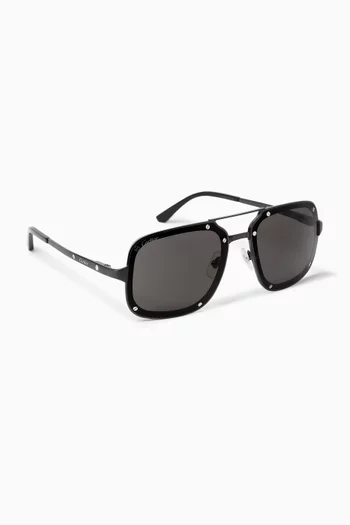 XL Aviator Sunglasses in Titanium