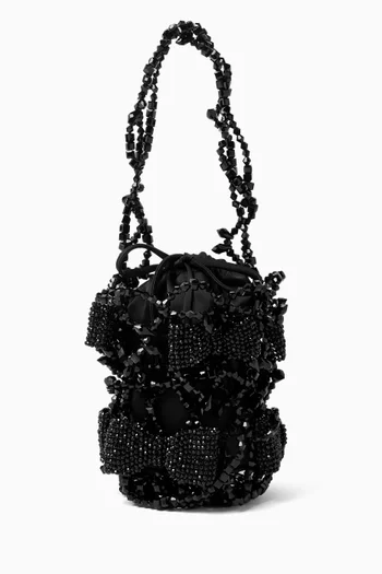 Small Crystal Bow Bucket Bag