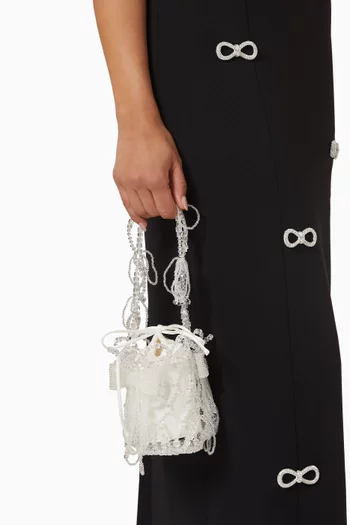 Small Crystal Bow Bucket Bag
