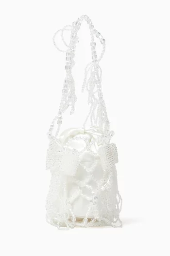 Small Crystal Bow Bucket Bag