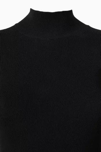 Long-sleeve Dress in Rib-knit