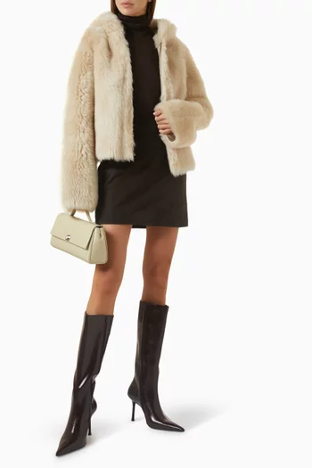 Bianca Hooded Jacket in Shearling