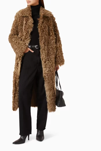 Cristina Coat in Forest Vega Shearling