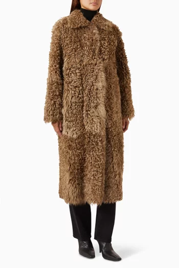 Cristina Coat in Forest Vega Shearling