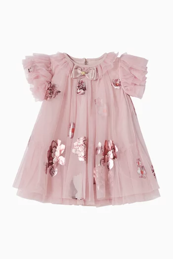 Dottie Foil Floral Dress in Tulle