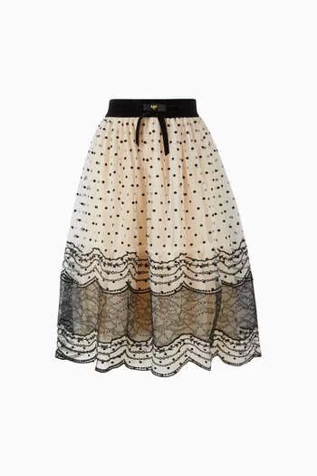 Evelyn Polka Dot Skirt in Lace & Tulle