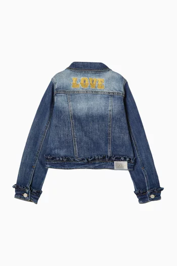 Gigi Love Logo Jacket in Denim
